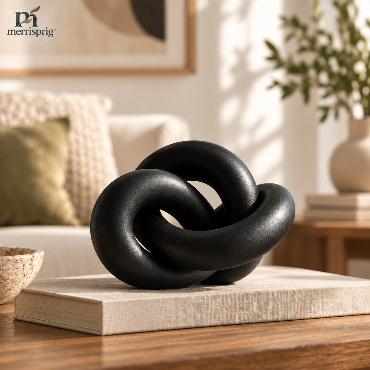 merrisprig Black Abstract Knot Sculpture