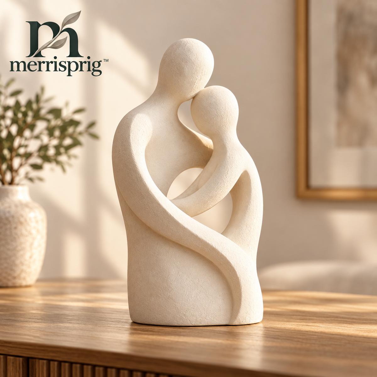 merrisprig Ivory Abstract Embrace Sculpture