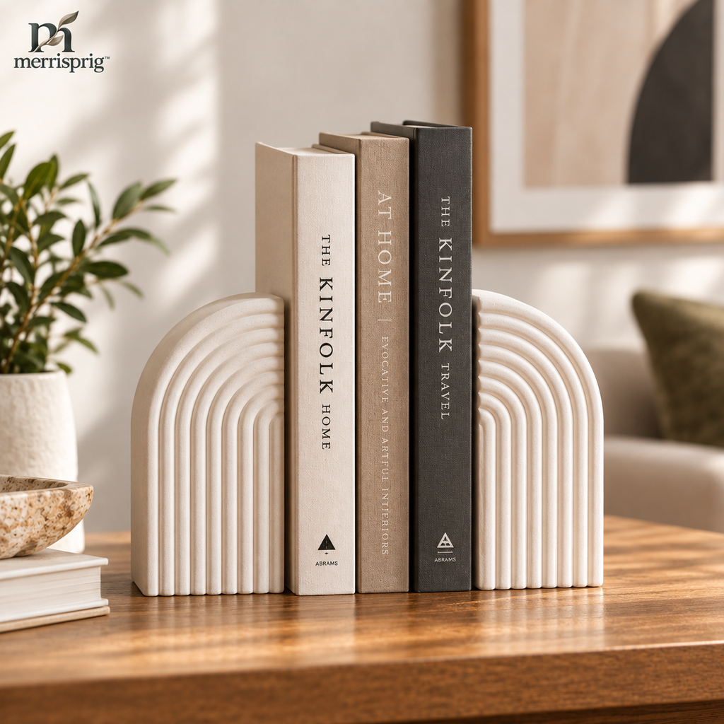 merrisprig Ivory Arch Bookends, Set of 2