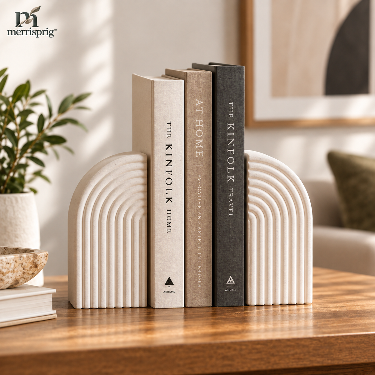 merrisprig Ivory Arch Bookends, Set of 2
