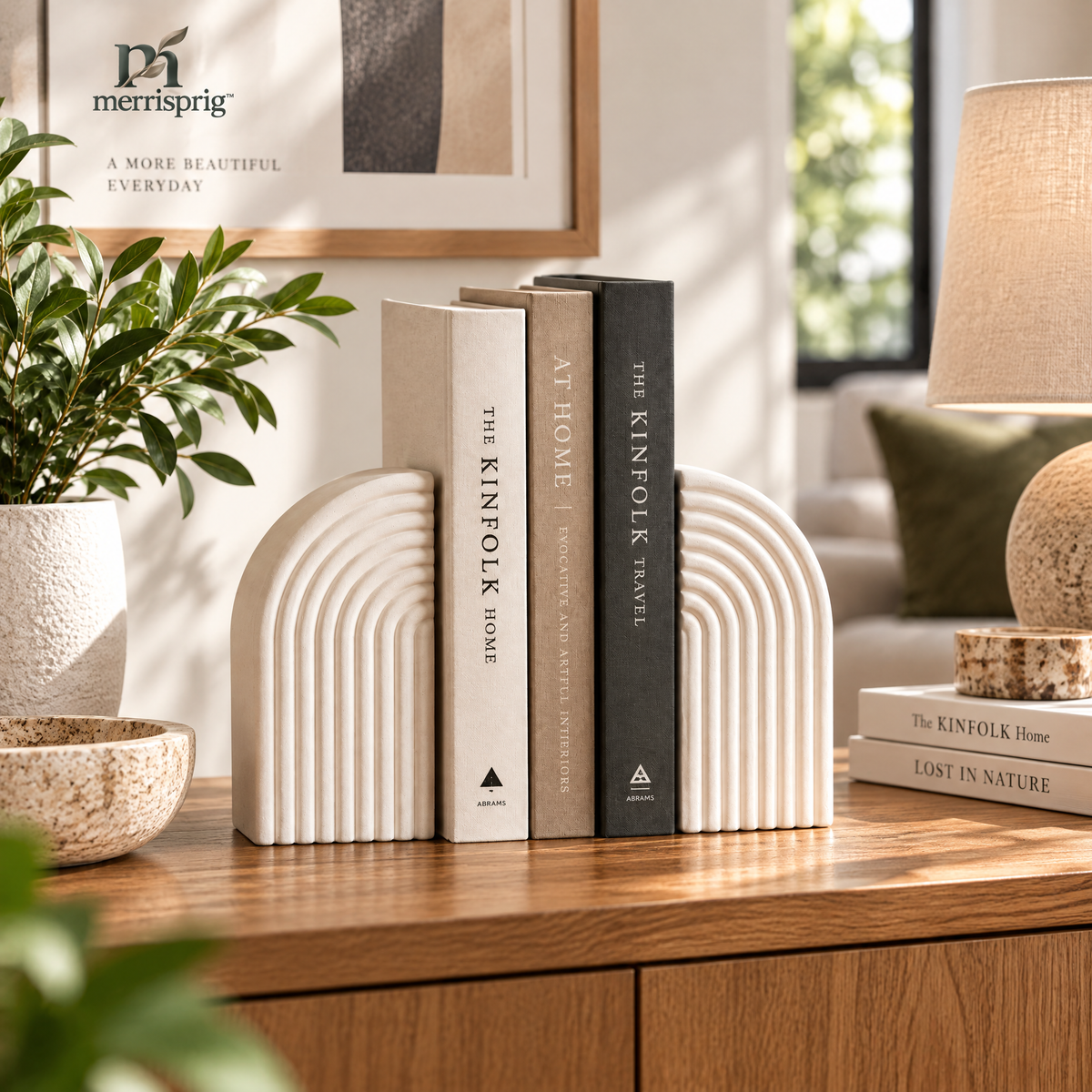 merrisprig Ivory Arch Bookends, Set of 2