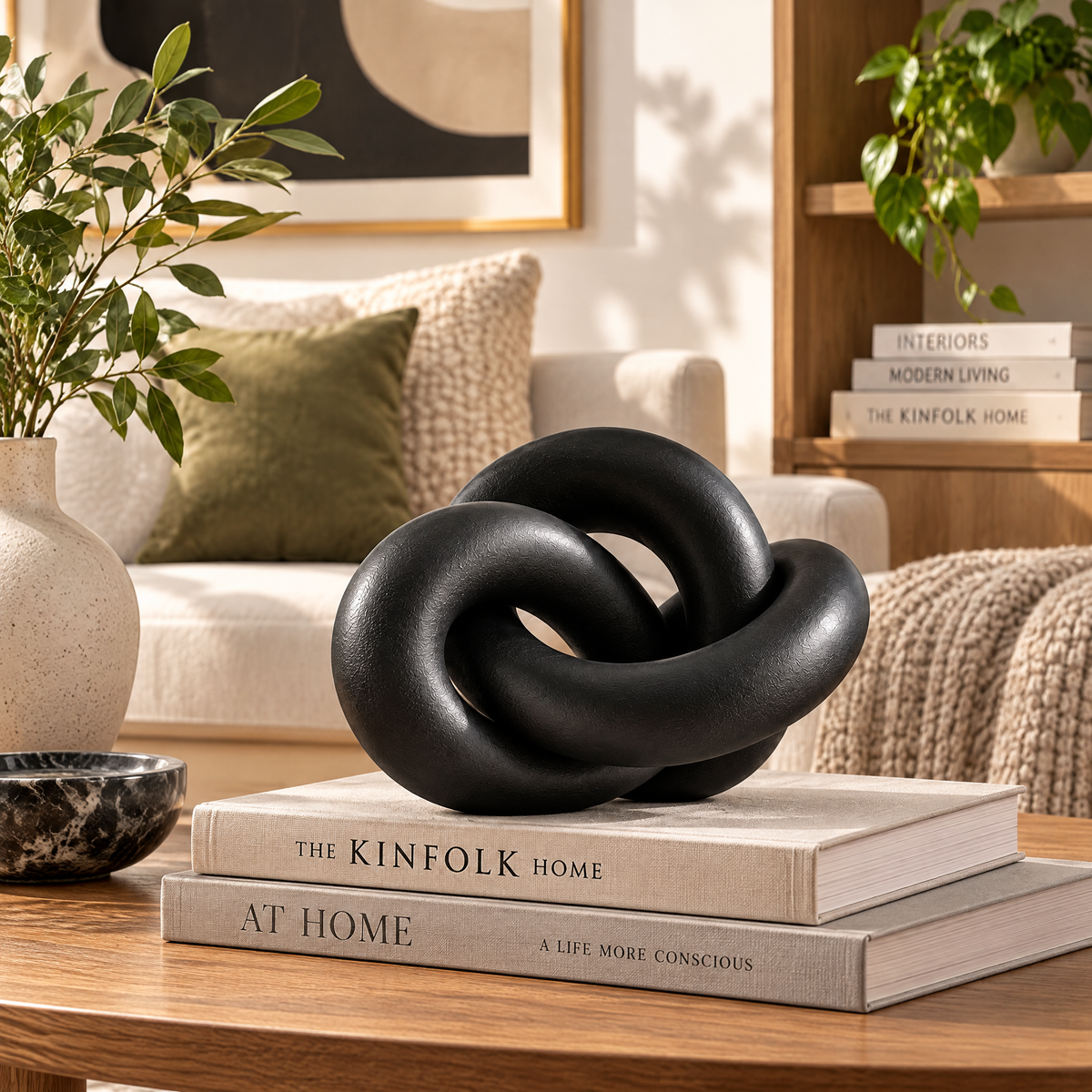 merrisprig Black Abstract Knot Sculpture