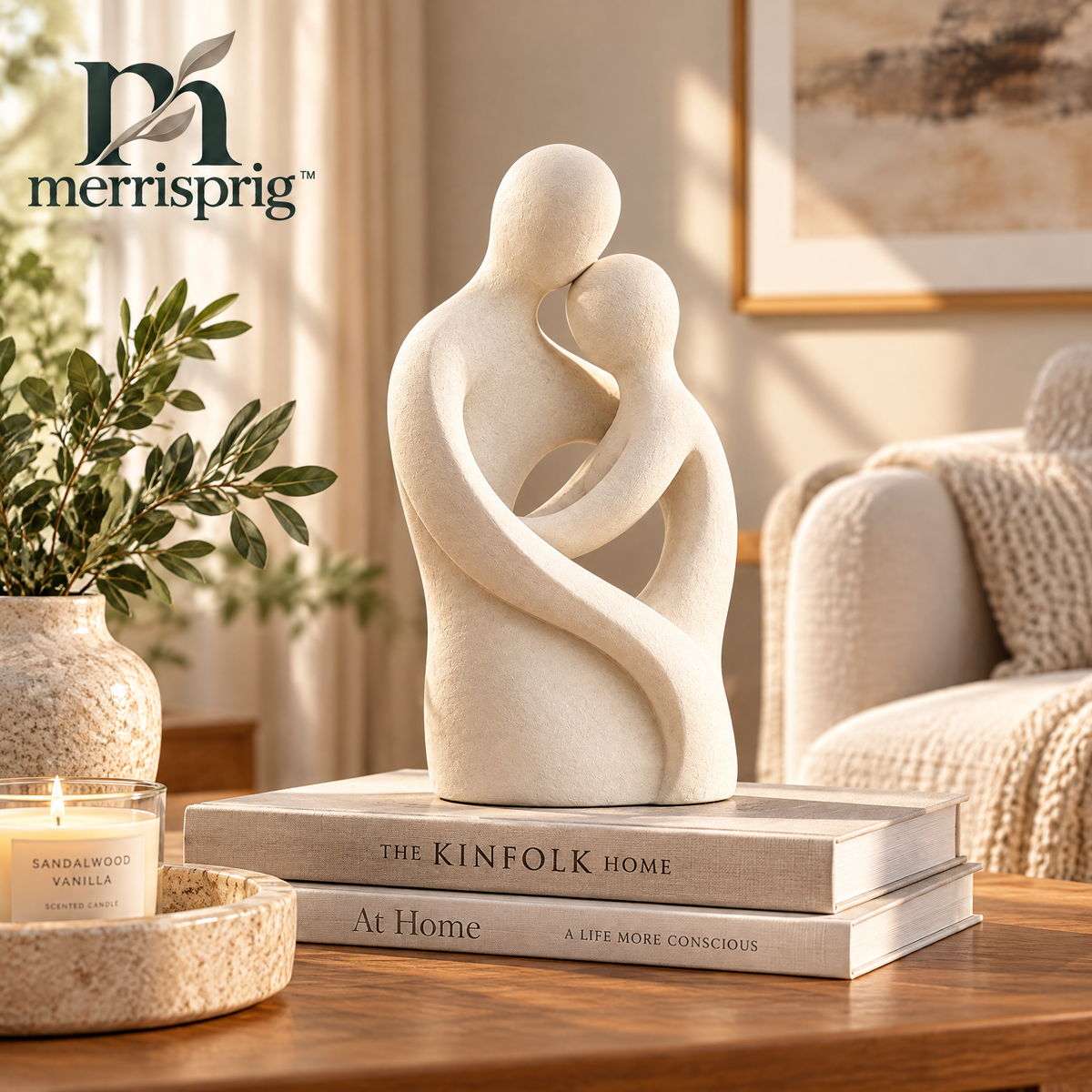 merrisprig Ivory Abstract Embrace Sculpture