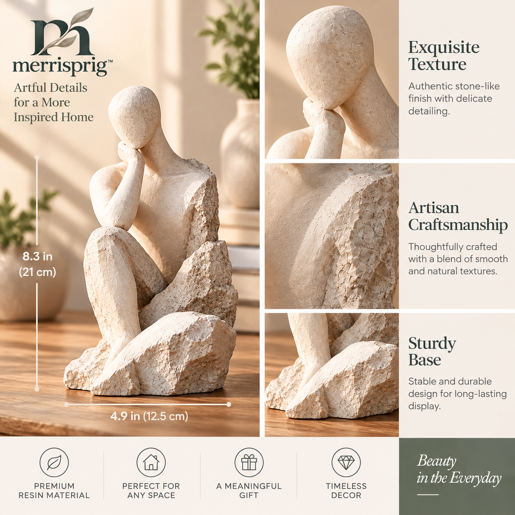 merrisprig Ivory Abstract Thinker Sculpture
