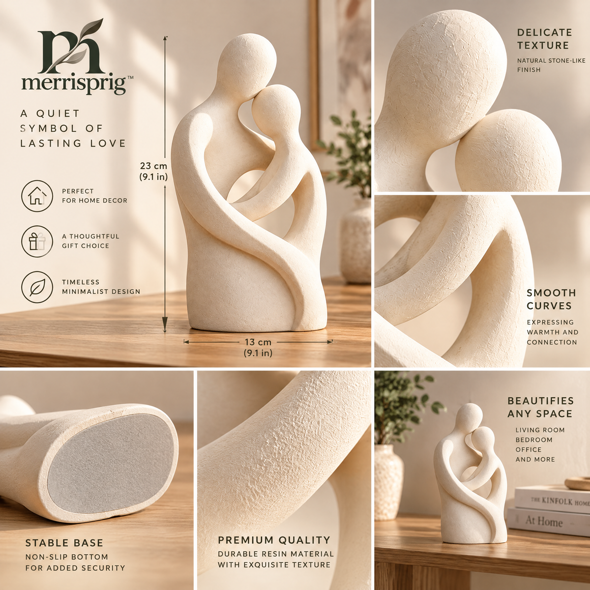 merrisprig Ivory Abstract Embrace Sculpture