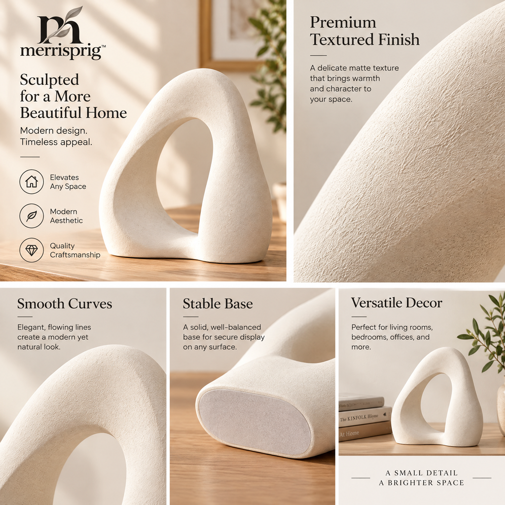 merrisprig Ivory Organic Loop Sculpture