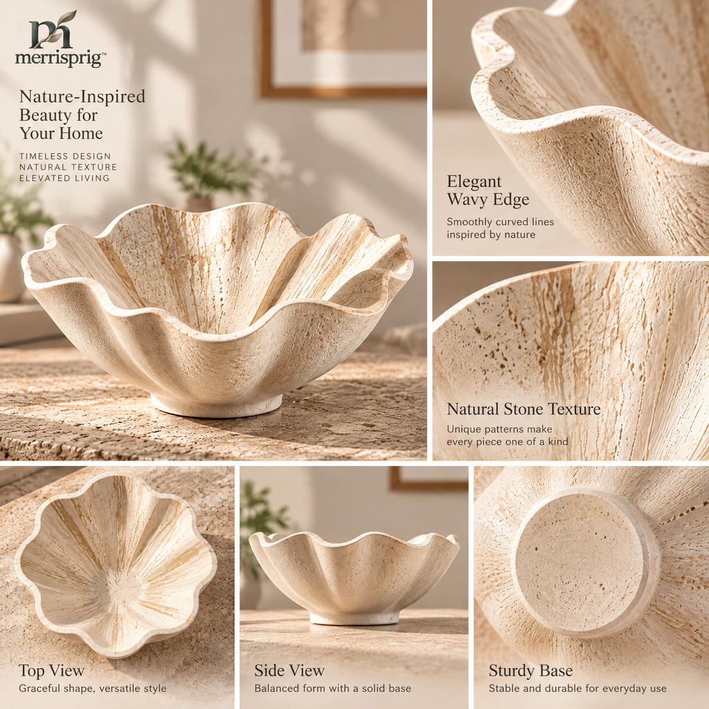 merrisprig Scalloped Decorative Bowl in Cream