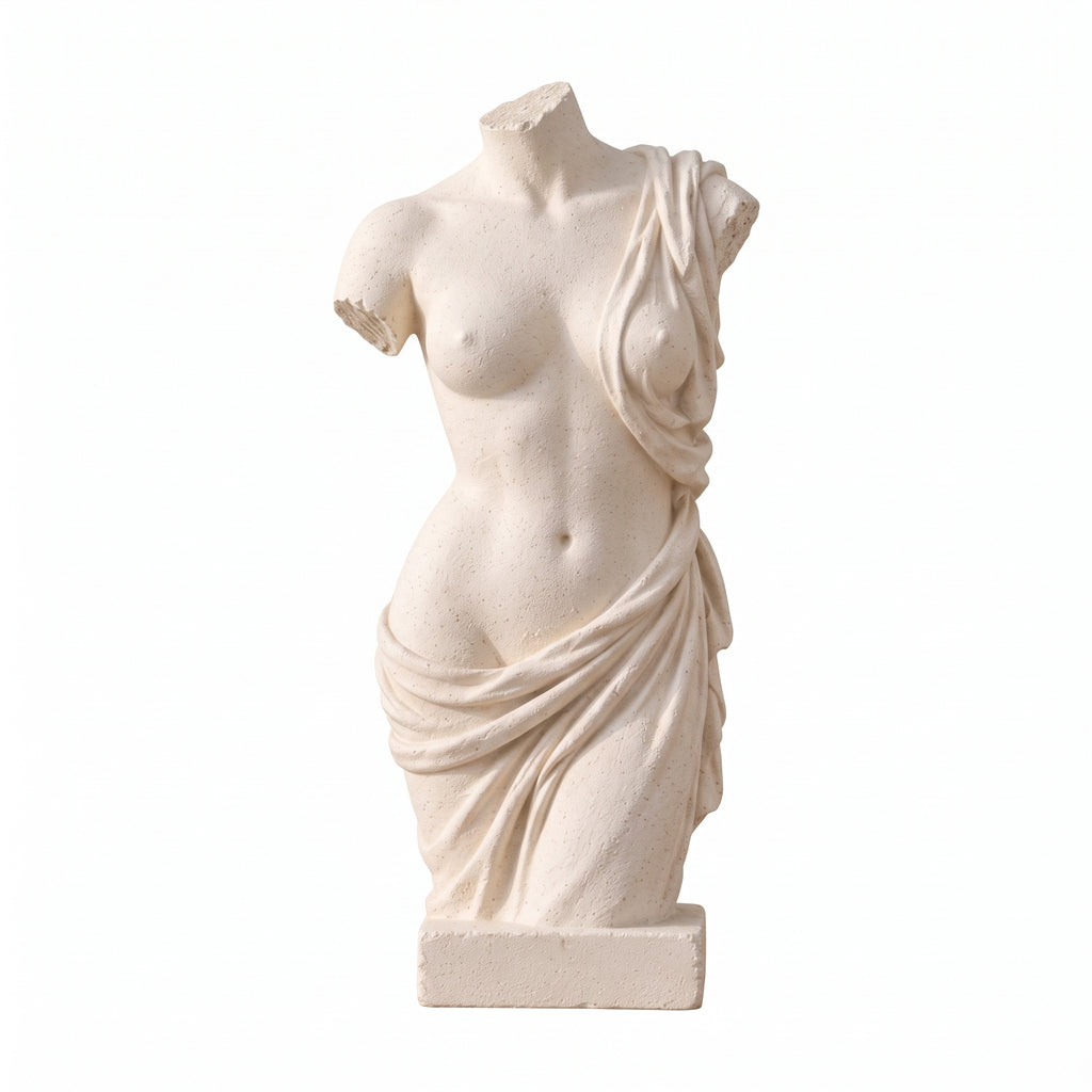merrisprig Ivory Draped Female Torso Sculpture