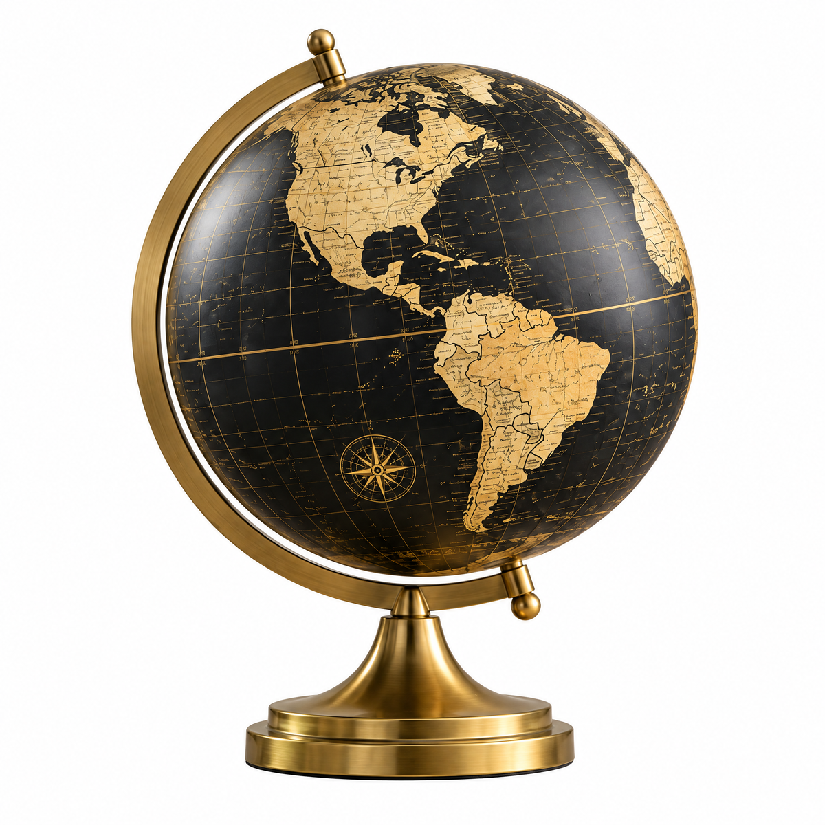 merrisprig Black & Gold Decorative Tabletop Globe