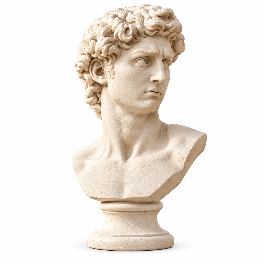 merrisprig Ivory David Bust Sculpture