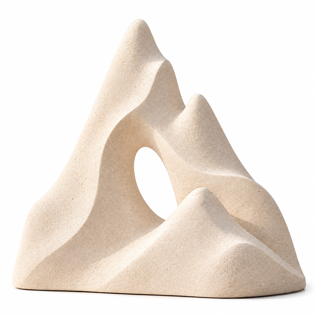 merrisprig Ivory Abstract Mountain Arch Sculpture
