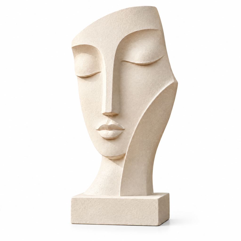merrisprig Ivory Abstract Resting Face Sculpture