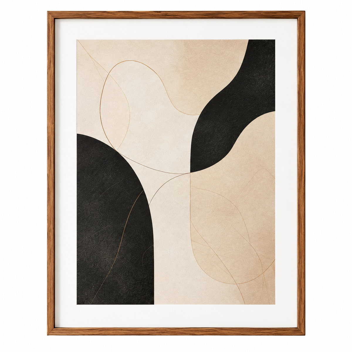 merrisprig Black & Beige Abstract Framed Wall Art