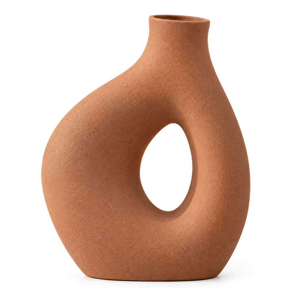 merrisprig Ivory Asymmetric Teardrop Vase