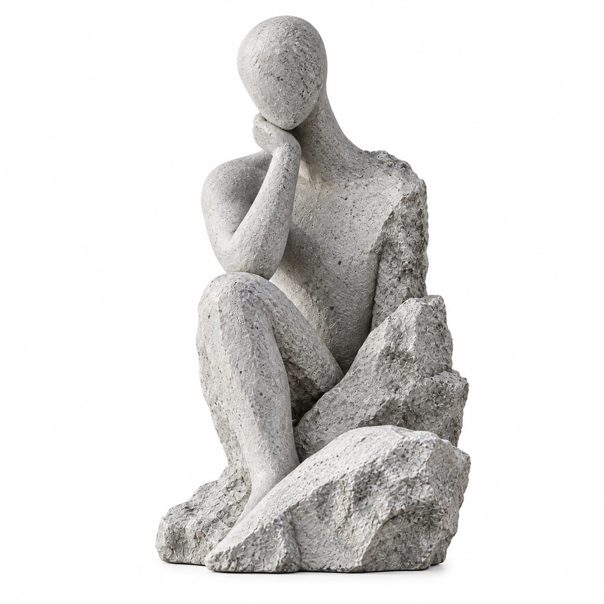 merrisprig Ivory Abstract Thinker Sculpture