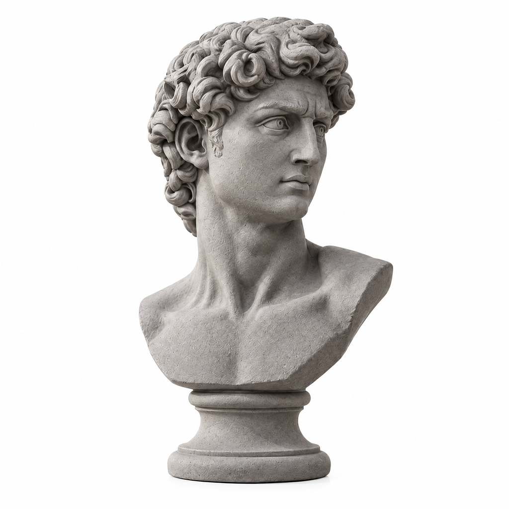 merrisprig Ivory David Bust Sculpture
